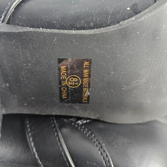 Black Lace-Up Ankle Boots With Buckle Strap & Zipper Closure size 8.5 - Picture 3 of 8